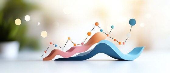 Colorful graphs illustrating data trends and growth in a modern, professional setting, ideal for business and analytics themes.