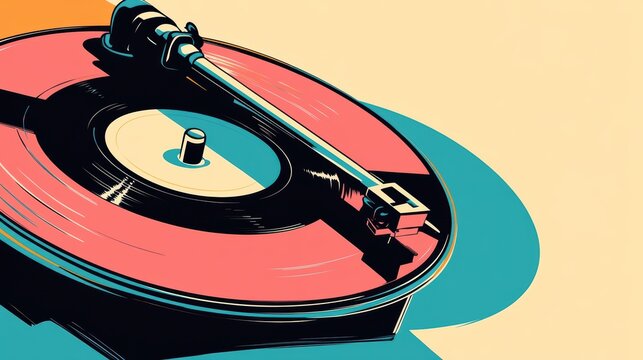 A colorful vinyl record player.