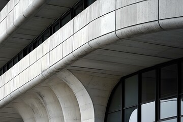 Obraz premium Modern Architectural Detail of a Curved Building