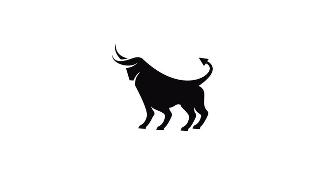 Animation image of a bull identity logo of a national conservation park. Big and strong bull mascot concept for a rodeo show.