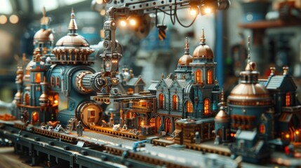 Obraz premium Steampunk City Model