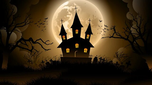 Spooky Night Awaits Join the Halloween Party! 4k Video Animation Background without text