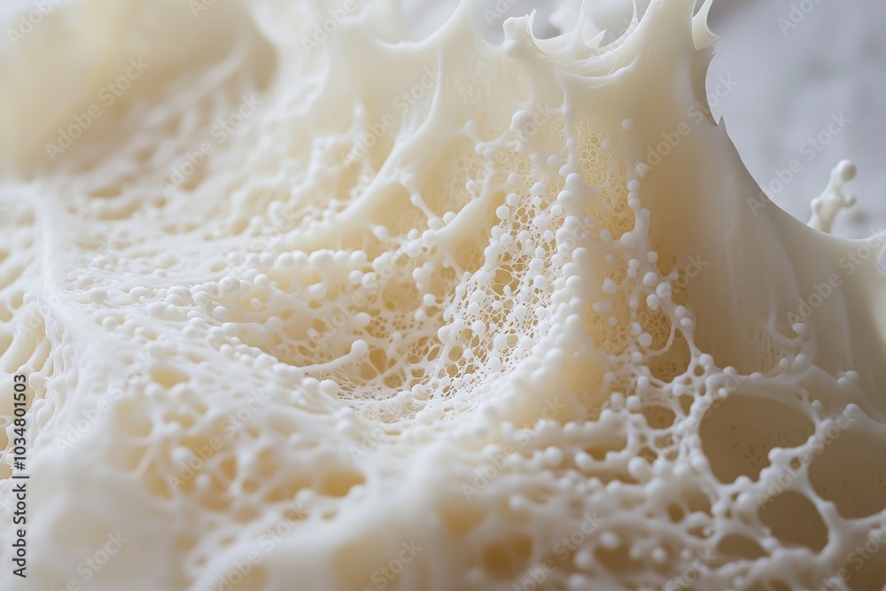 Poster Close-up of Milk Splash with Air Bubbles