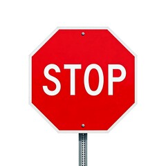 Octagon stop sign isolated on white background