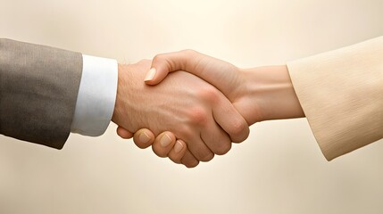 Two Hands Shaking in Agreement, Symbol of Partnership and Cooperation