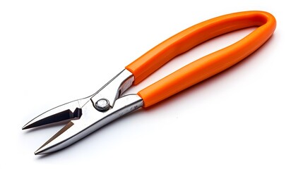 Orange Pliers isolated on white background. 