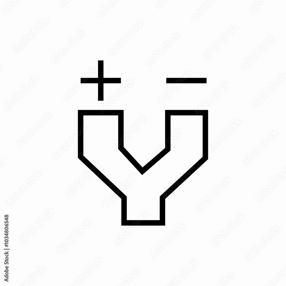 Poster electro ions icon sign vector