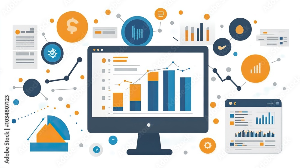 Poster seo graphic depicting search engine optimization results with website traffic analysis highlighting 