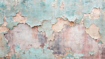 Obraz premium A weathered wall reveals layers of time, with peeling paint exposing a history of color and texture, a visual testament to the passage of time.