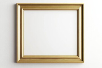 3D rendering wooden picture frame hanging white wall Light