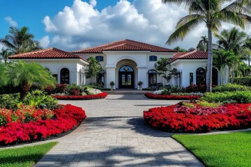 Beautiful two-story house large front yard has red Information about a high