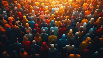 socially diverse community crowd the concept of multiculturalism and social diversity symbolizing the unity and shared humanity within diverse societies.illustration