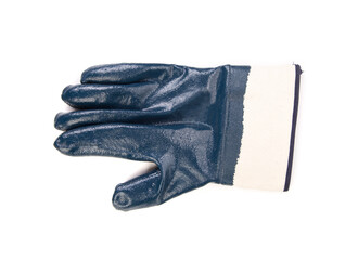 Blue rubber work glove