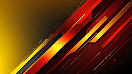 Obraz premium Abstraktion Eine gelb-rote Techno-Fantasie 16х9. Hintergrund für das Design 6.