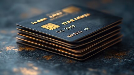 stack of business credit cards symbolizing financial resources and corporate purchasing power