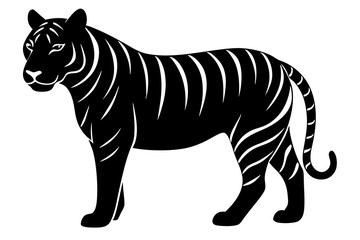 Tiger Silhouette | isolated vector silhouette illustration on white background