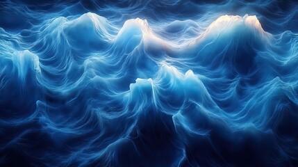 Obraz premium top view of flowing tropical water texture showcasing vibrant blue waves and dynamic motion horizontal banner.stock image