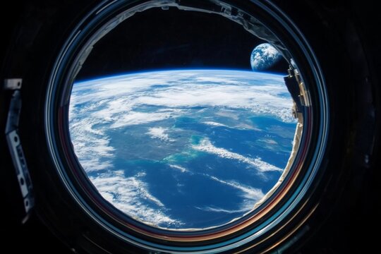 View Earth from International Space Station taken round window