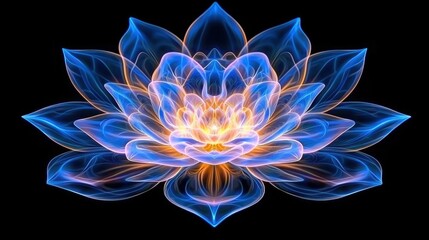 Fototapeta premium Mesmerizing Blue and Orange Floral Artwork