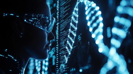 Genomics Mapping : Digital holographic representation of human DNA strands with robotic interfaces