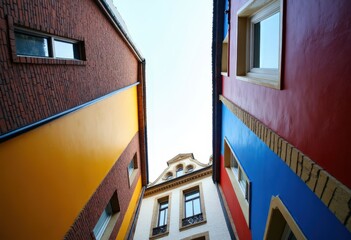 Colorful Buildings in an Alleyway