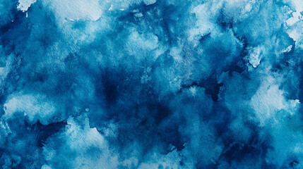 Fototapeta premium a close-up, top-down view of watercolor texture background: a single electric blue watercolor wash applied on flat textured paper