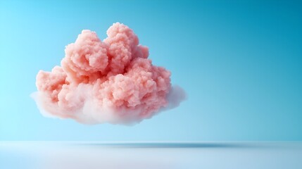 Detailed and visually striking 3D cloud icon with a network of interconnected server nodes floating in a vibrant and futuristic space setting representing the concept of cloud computing