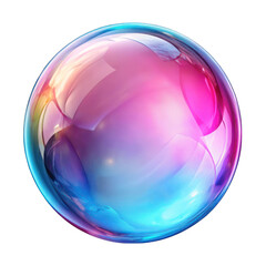 Obraz premium Pink and blue soap bubble isolated on transparent background