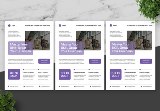 Purple And White Business Workshop Flyer