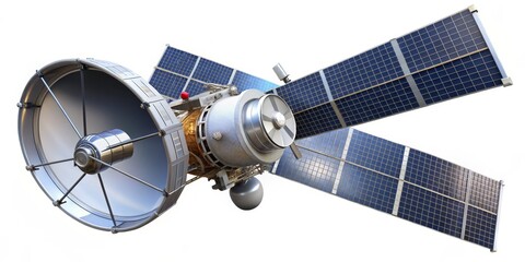 3D Render of a Satellite with Solar Panels, Space Exploration, Satellite Technology, Satellite, Space Exploration, Technology