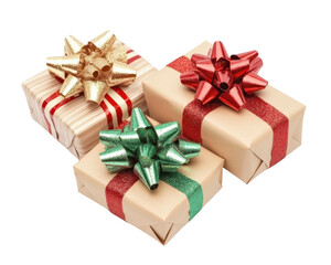 Obraz premium Three presents with bows on them