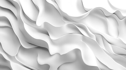 Obraz premium Abstract White Waves: 3D Rendered Flowing Texture