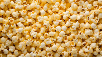 Freshly popped popcorn fills the foreground as cinema audience seats gradually fade into the background, highlighting the movie-going experience