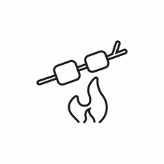 marshmallow bonfire icon sign vector