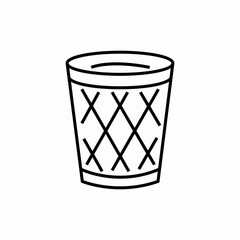 office trash bin icon sign vector