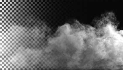 PSD Fog or smoke isolated transparent background. White cloudiness, mist, smog, dust, vapor PNG 15