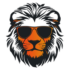 Obraz premium Minimalist vector illustration of a male lion for tattoo tshirt design logo mascot and sticker