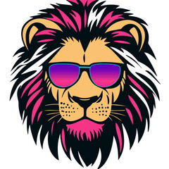 Minimalist vector illustration of a male lion for tattoo tshirt design logo mascot and sticker