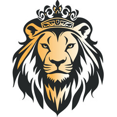 Minimalist vector illustration of a male lion for tattoo tshirt design logo mascot and sticker