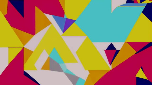 Abstract geometric pattern with overlapping shapes and vibrant colors.