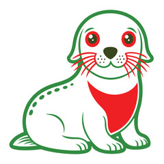 Seal pup line art vector style Adobe Illustrator Artwork