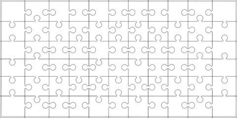 Blank Jigsaw Puzzle With 48 Pieces For Game And Craft Activities