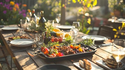 A chipotle platter on an alfresco patio