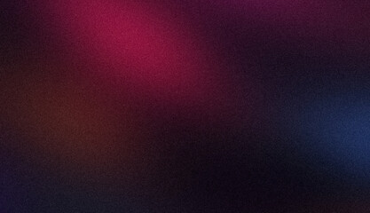 Magenta orange blue dark color wave grainy gradient light spots backdrop design, abstract color spots on dark, glowing, noisy, bright, header, banner, poster