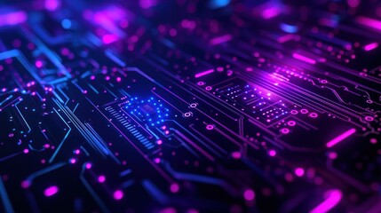 Obraz premium Circuit Board with Glowing Lights