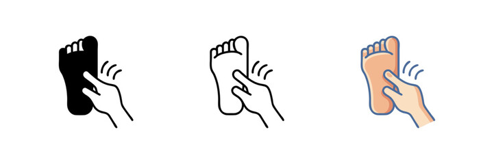 Vector icon of a foot massage, representing relaxation and wellness treatments.