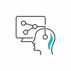 mind computer connection icon sign vector