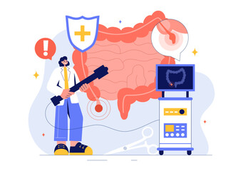 Appendicitis Vector Illustration Featuring Inflammation of the Appendix and Stomach Treatment in a Healthcare Flat Style Cartoon Background