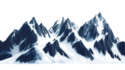 Snowy mountain landscape with a panoramic view of the Alps under a clear sky