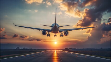 Sunset Plane Takeoff  